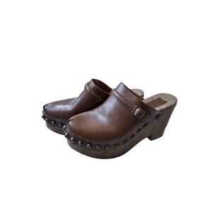 Pedro Garcia Delicia Women's size 6 Studded Luxury Casual Chunky Mule Shoes‎